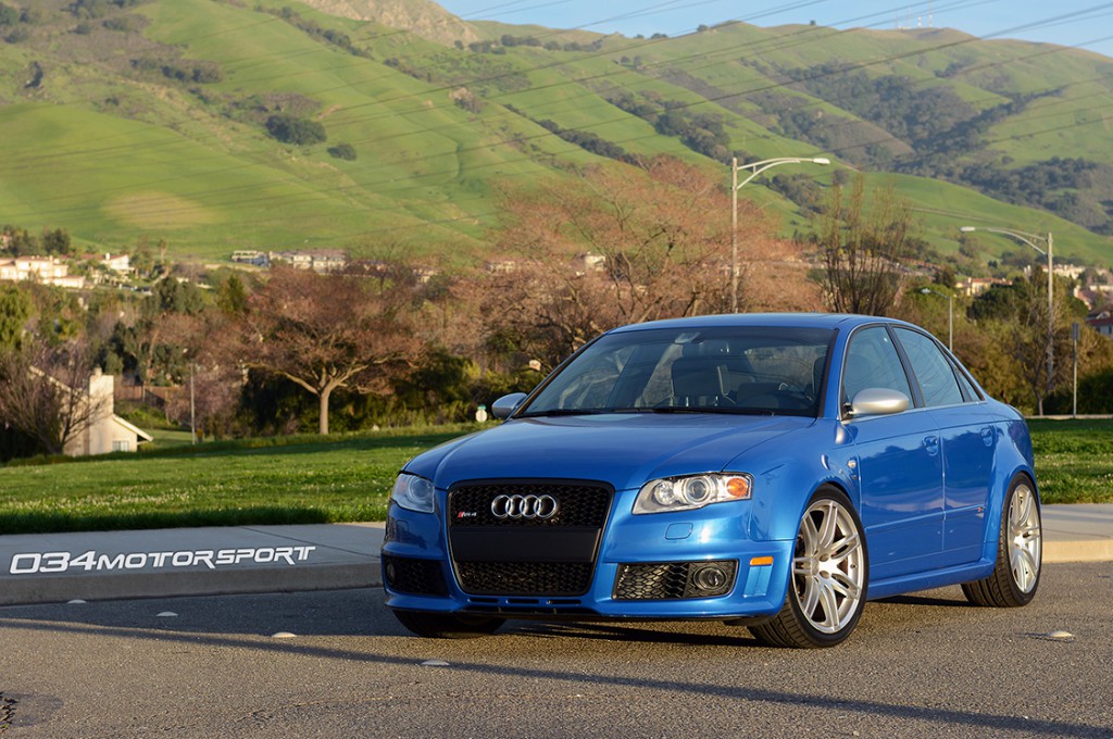 Modified Sprint Blue B7 Audi RS4 Suspension Upgrades