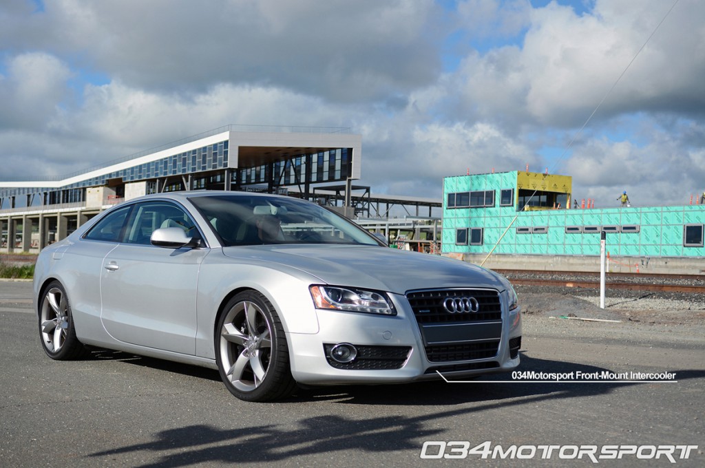 Tuned B8 Audi A5 2.0 TFSI with 034Motorsport Front Mount Intercooler (FMIC) Upgrade