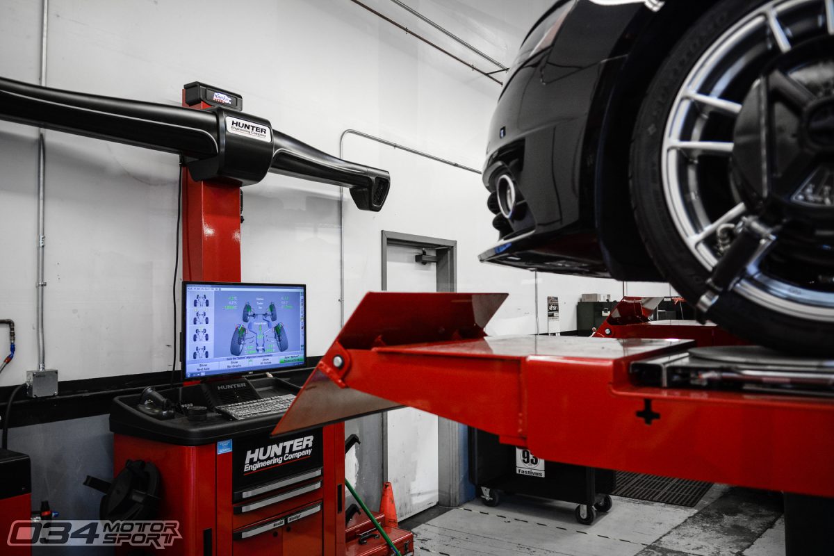 B8 Audi S4 on Hunter Alignment Rack in 034Motorsport Service Department