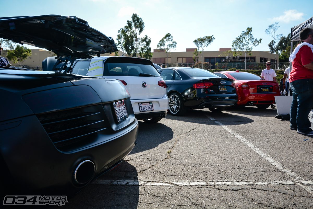 Audi R8 and B8 S4 with MkVII GTI at Big SoCal Euro