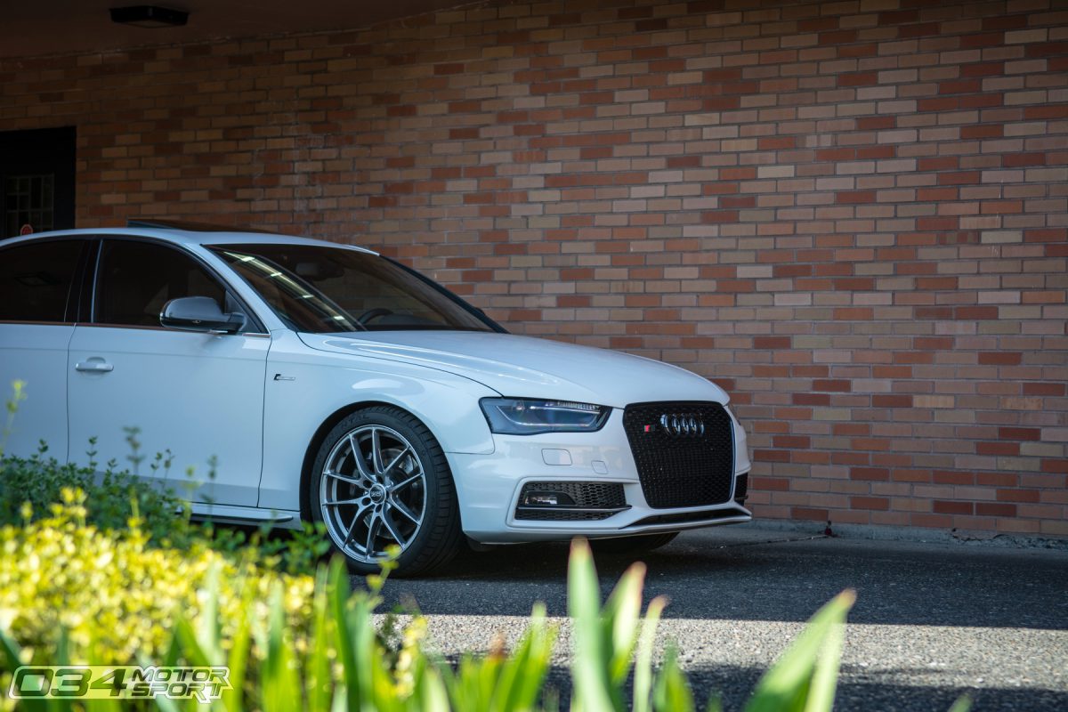 Glacier White B8.5 Audi S4 on OZ Racing Wheels